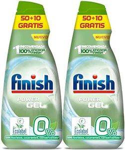 Reckitt Finish Power Gel 0% Detergente Gel Lavavajilla con Certificado Ecológico, 2 unidades - 120 Dosis