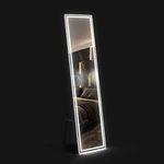 Maxkon LED Full Length Floor Mirror Free Standing Wall Hanging Hallway Bedroom with Stand and Led Light 3 Light Colours