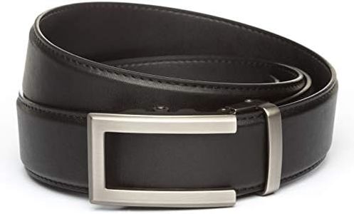 Anson Belt & Buckle - 1.5" Traditional Gunmetal Buckle with Concealed Carry Ratchet Belt Strap (Microfiber, Black)