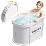 Portable Foldable Bathtub, Soaking Bathtub for Hot Shower and Ice Bath, Sauna Bath Tub for Adults (94L x 55W x 56H cm)