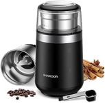 SHARDOR Coffee Grinder Electric, Spice Grinder Electric, Espresso Grinder, One Touch Coffee Bean Grinder with 1 Removable Stainless Steel Bowl for Spices, Herbs and Nuts, Black