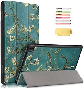 UUcovers Folio Case for Amazon Kindle Fire HD 8 & Fire HD 8 Plus (Fits Both 12th/10th Generation, 2022/2020) Trifold PU Leather Stand Smart Cover with Auto Sleep/Wake Van Gogh, Blossoming Almond Tree