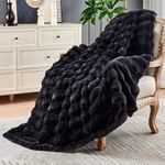 Faux Fur Throw Blanket for Couch Super Soft Cozy Blankets for Women Thick Warm Fuzzy Blankets for Bed 60 * 80 Inches