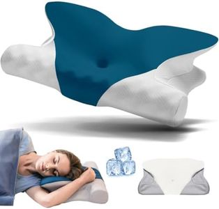 RENPHO Oreiller Cervical Ergonomique, Cadeau Femme, Oreiller memoire Forme, Hauteur réglable pour Les dormeurs sur Le côté et sur Le Dos, Comprend 2 taies d'oreiller rafraîchissantes