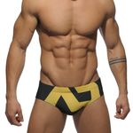 Evankin Men's Brief Underwear Swimsuit Low Rise Sexy Swimwear Pants U Convex Pouch Swimming Bikini Printed Shorts Beach(Black-M)