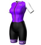 Sparx Aero Triathlon Suit Women Short Sleeve Tri Suit Women Running Swimming Cycling Skinsuit (Purple, L)