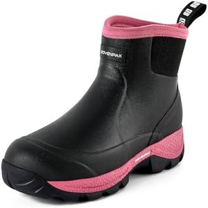 WOVENPAK Ankle Boots for Women, Rubber Rain Boots Waterproof Women, Ankle Garden Mud Boots Shoes, Rubber Boots for Womens Insulated Lightweight Short Boot Outdoor, Garden, Yard Work, Size 7