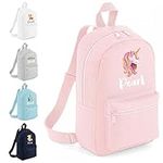 HippoWarehouse Personalised Mini Backpack Illustration Design & Name Colourful Childrens Nursery Creche Preschool 35 x 23 x 12 cm 7 Litre