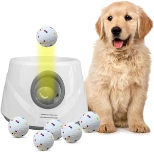ZAPELL Automatic Ball Launcher for Dogs, Dog Ball Fetch Machine with 6 Pcs ETPU Balls, Interactive Pet Self Playing for Small Puppies Dogs.