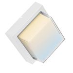 Sunlite 85112 LED Square Modern Outdoor Light Fixture, 12 Watts, 850 Lumens, Color Tunable 30K/40K/50K, 90 CRI, ETL Listed, White, for Entryway, Garage and Porches