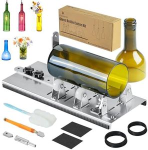 Glass Bottle Cutter, Upgrade Bottle Cutter & Glass Cutter Kit for Bottles, Wine Glass Bottle Cutter Tool to Cut Bottles Wine Beer Liquor Whiskey Champagne
