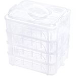 New brothread 4 Layers Stackable Clear Storage Box/Organizer for Holding 80 Spools Home Embroidery & Sewing Thread (Spool Size Requirement: Height≤5.6cm; Width≤4.3cm)