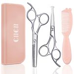 CIICII Kids Hair Cutting Scissors Shears Kit, Safety Round Tip Hairdressing Scissors Set (Hair Trimming Grooming Thinning Shears) for Baby Toddler Children, Hairdresser Home Salon Barber Haircut Kit