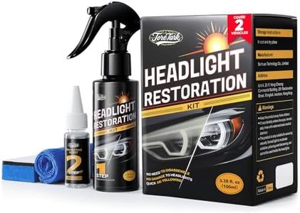 toretark Headlight Restorer & Protective Agent, No Power Tools Required, Restoring to Like-New Condition, Covers 2-3 Vehicle Headlight Treatments, Headlight Cleaner, Headlight Restoration Kit