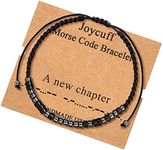 JoycuFF A New Chapter Graduation Morse Code Bracelets for Women Men Mothers Day Birthday Christmas Gifts Jewelry Cord Wrap Bracelet with Black Hematite Beads