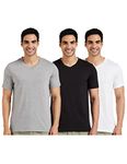 Amazon Brand - Symbol Men's Solid Cotton T Shirt | Plain | V Neck | Half Sleeve - Regular Fit | Combo Pack of 3 (Available in Plus Size) (Multicolour_S )