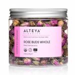 Alteya Organic Rose Buds Tea 80gr - 100% USDA Certified Organic Rosa Damascena Bio Herbal Infusion - Hand Picked and Sold Directly by The Rose Grower Alteya Organics