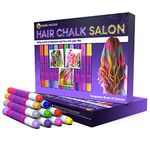 Desire Deluxe Hair Chalk Gift for Girls - 10 Temporary Non-Toxic Easy Washable Hair Dye Colourful, Metallic, Glitter Pens - Great Games Birthday Girls