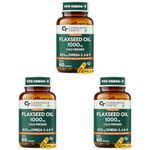Carbamide Forte Flaxseed Oil Capsules – 1000mg Cold Pressed | Omega 3 Vegetarian Capsules | Flax Seed Oil with Omega 3, 6 & 9 | No Fishy Burps | Supports Heart Health, Joints & Digestion - 60 Capsules