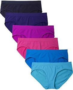 Kalon 6 Pack Women's Hipster Brief Nylon Spandex Underwear (4X-Large, Jewels)