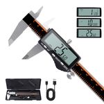 HARDELL Digital Caliper, Rechargeable 200mm Calipers Measuring Tool with Large LCD Screen, Inch/MM/Fraction, Stainless Steel, Auto-Off, Vernier Caliper Digital Micrometer, 8Inch