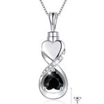 SOLOLIKE Sterling Silver Urn Neckalce for Ashes for Women: Cremation Jewelry for Women - Ashes Keepsake Pendant Memorial Jewelry Gifts for A Loss of Loved Ones, Sterling Silver, Zircon