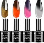 KRISNICE Color Changing Gel Nail Polish Gift Set Brown, pink, and black, and white Glitter Mood Chameleon Halloween Fall Colors Soak Off UV LED Thermal Temperature Art Manicure Kit Varnish (KWB006)