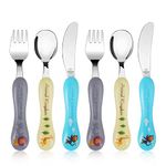 Lehoo Castle Children's Cutlery Set, 6pcs Stainless Steel Toddler Cutlery Kids Cutlery Flatware, Incudes 2 x Spoons, 2 x Forks, 2 x Knives