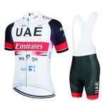 2022 Pro Team Cycling Jersey Set For Men,Breathable MTB Bike Shirt Bib Short Kits GEL Paddad, 22 Uae, L (70-75KG)