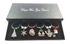 Libby's Market Place Merry Christmas Wine Glass Charms with Gift Box