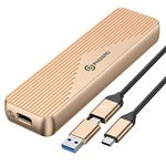 PHIXERO M.2 Enclosure Adapter, USB 3.1 Gen 2 6Gbps External Solid State Enclosure with UASP (10Gbps(Rose Gold))