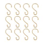 Bath Bliss 12 Pack Shower Curtain Rings | Dimensions: 3.1" x 1.8' x 0.24" | S Shaped Design | Fits Over Standard Size Shower Rod | Easy to Install | Satin Gold