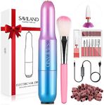 SAVILAND Portable Electric Nail Drill - 20000 RPM USB Electric Nail File with 7 Nail Drill Bits & 51 Sanding Bands for Nail Prep Acrylic Nails Dip Nails Gel Nails Home Salon Use