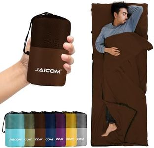 JAICOM Sleeping Bag Liner, Sleep Sack Travel Sheets, Two-Way-Zipper Expose Feet Separately, Lightweight for Single, Backpacking,Hotels & Hostels, Camping, Travel, Business