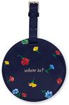 Kate Spade New York Round Vegan Leather Luggage Tag, Durable Suitcase ID Tag, Garden Toss