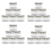 FUTURA MARKET Acrylic Transparent Jar with Transparent Lid for Personal Care, Medicine keeping, Household use, Beauty Products & Multi Purpose 50 gm - Pack of 24