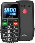 artfone C1 Big Button Mobile Phone for Elderly丨SIM Free Senior Mobile Phones丨SOS Button丨Time Reporting丨Easy to Use Basic Mobile Phones丨Speed Dial丨FM丨Torch丨USB-C丨1800mAh Battery - Black
