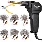 Plastic Welding Kit, 3s Instant Heating, 4 Shapes/600pcs Hot Staples, Preciva 50W Plastic Repair Kit, Brass Heating Core with Double Led Light, for Welding Broken Plastics, Car Bumper, etc