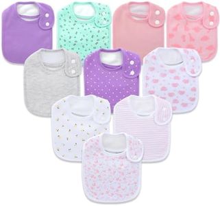 Baby Bibs Organic Cotton Soft Absorbent Baby Bandana Drool Bibs With Adjustable Snaps for Girls Teething and Drooling 3-36 Months