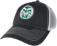 Barnesmith Colorado State University CSU Rams Adjustable Trucker Hat Unisex Adult Relaxed Fit, Sideline Logo, Black/White, One Size Fits All