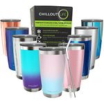 CHILLOUT LIFE 20 oz Stainless Steel Tumbler with Lid - Wine Tumbler Double Wall Vacuum Insulated Travel Tumbler Cup for Coffee, Wine, Cocktails, Ice Cream - Matte Powder Coat