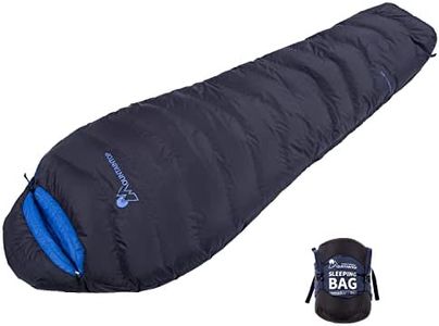 Mountaintop Ultralight Mummy Down Sleeping Bag 550 Fill Power Duck Down Suits for 50F 35F 20F for Camping Hiking Backpacking (Navy 35F)