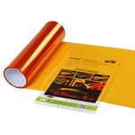 SPAK- KAL Headlight Tint Vinyl Film Sheet | Self Adhesive Smoke Fog Light | Wrap Film Sheet for Sidemarker Lights for Cars, Campers, Vans (24x24 Inches, Orange)