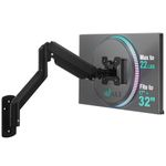 WALI Computer Monitor Wall Mount for 17 to 32 Inch Screens, Single Monitors Mount Holds up to 10 kg, Fully Adjustable Wall Mount Monitor Arm, 75x75/100x100mm VESA Mount (GSWM001), Black