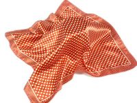 Satin neck scarf in Red and White Spots/Polka Dot - 50cm square