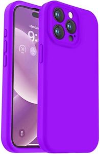 Vooii Compatible with iPhone 15 Pro Max Case, Upgraded Premium Silicone, [Camera Protection] [Soft Anti-Scratch Microfiber Lining] Shockproof Phone Case for iPhone 15 Pro Max 6.7 inch - Neon Purple