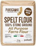 POLSELLI PuroGrano, Spelt Farro Flour, 100% Stone Ground, Whole Grain, 5 kg
