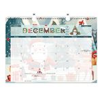 AECCN Wall Calendar 2024/25 UK - 42 X 30 CM Large 2025 Calendar Month to View from Jul. 2024 to Dec. 2025 (18mo), Holidays Style and Double Hanging Hole, Desk Calendar for Home & Office Planning