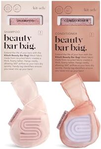 Kitsch Bar Soap Saver Bag – Patented Mesh Bag Soap Holder for Shampoo and Conditioner Bars - Extends Use & Prevents Soggy Mess - Recycled Mesh Beauty Pouch, Eco-Friendly - 2pc Set, Blush & Terracotta