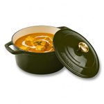 CUMIN CO. Cast Iron Dutch Oven 5L, 26 cm | Induction Base Cookware | 10 Years Warranty | Non Toxic Non Stick Biryani Pot with Lid | Heavy Bottom | Chemical Free Coating | Free Accessories | Green